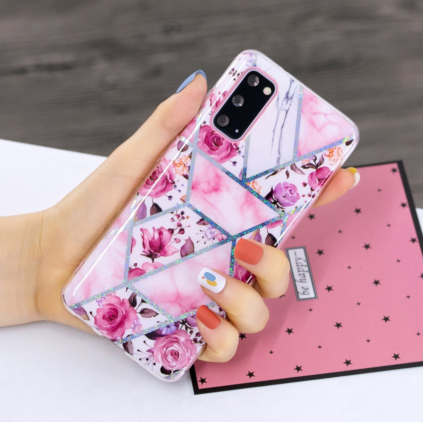 Marble Pattern Printing IMD Design TPU Case for Samsung Galaxy S20 4G/S20 5G - Rose