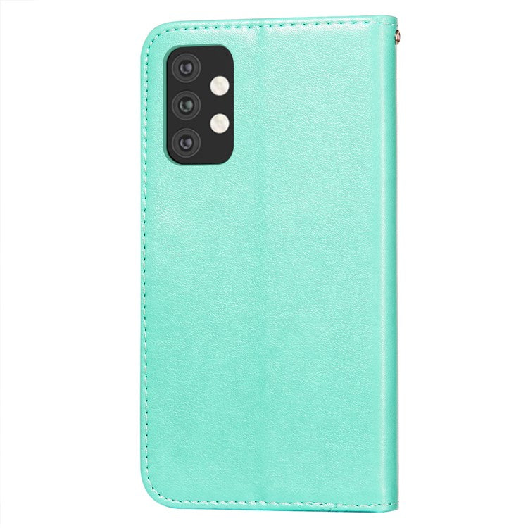 Dual-sided Magnetic Clasp Leather Shell for Samsung Galaxy A32 5G Wallet Stand Case - Green