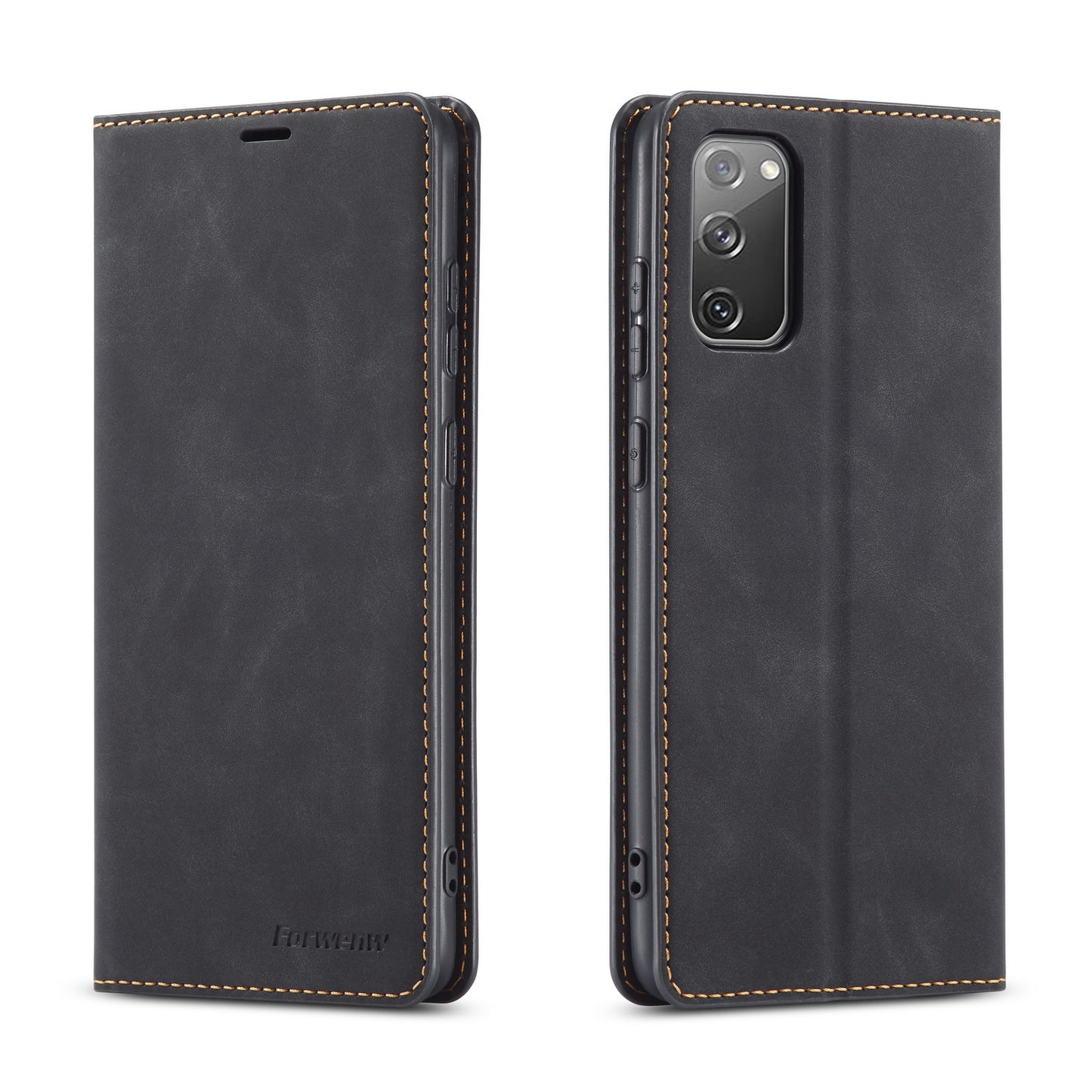 FORWENW Fantasy Series Skin Feeling Leather Case for Samsung Galaxy S20 FE 4G/FE 5G/S20 Lite/S20 FE 2022 - Black