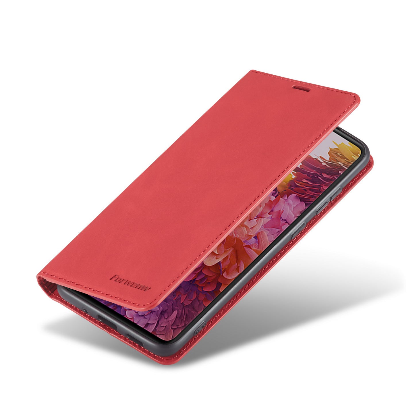 FORWENW Fantasy Series Skin Feeling Leather Case for Samsung Galaxy S20 FE 4G/FE 5G/S20 Lite/S20 FE 2022 - Red