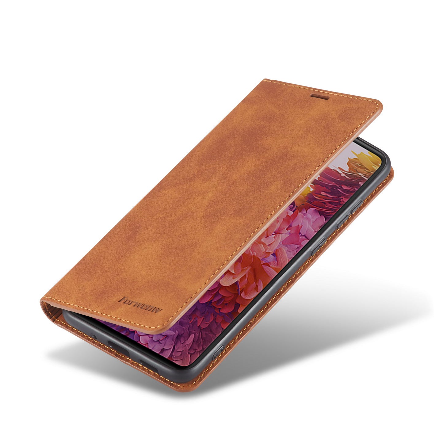 FORWENW Fantasy Series Skin Feeling Leather Case for Samsung Galaxy S20 FE 4G/FE 5G/S20 Lite/S20 FE 2022 - Brown