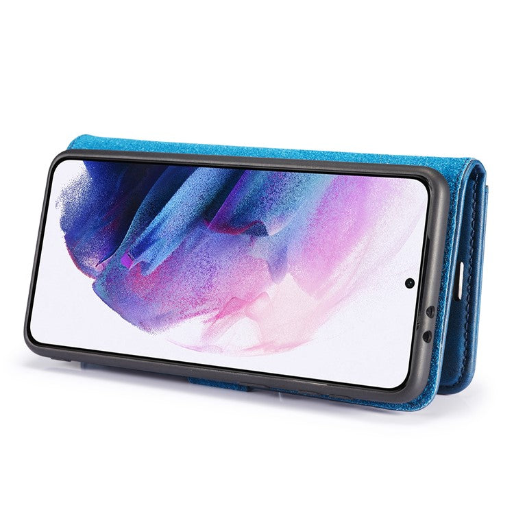 DG.MING For Samsung Galaxy S21+ 5G Detachable 2-in-1 PC Shell Anti-scratch Split Leather Case - Blue