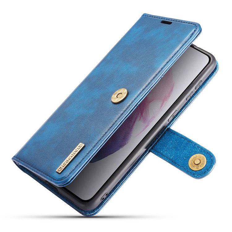 DG.MING For Samsung Galaxy S21+ 5G Detachable 2-in-1 PC Shell Anti-scratch Split Leather Case - Blue