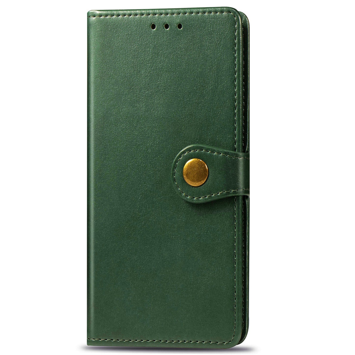 Solid Color Wallet Stand Leather Phone Shell for Samsung Galaxy S20 FE 4G/FE 5G/S20 Lite/S20 FE 2022 - Blackish Green