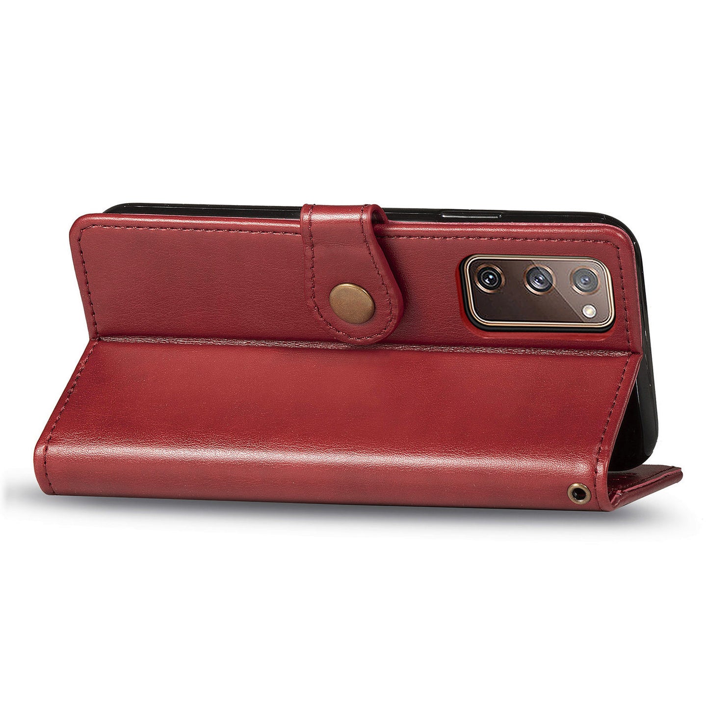 Solid Color Wallet Stand Leather Phone Shell for Samsung Galaxy S20 FE 4G/FE 5G/S20 Lite/S20 FE 2022 - Red