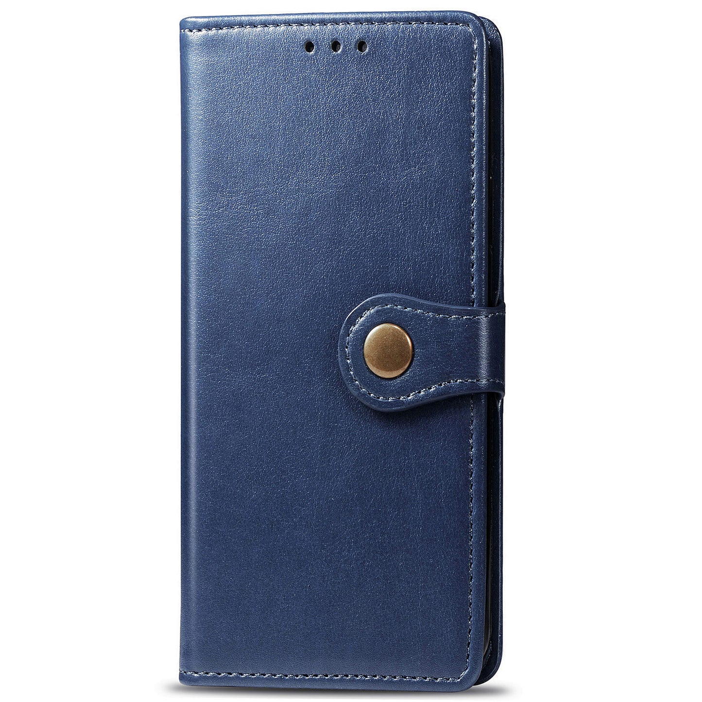 Solid Color Wallet Stand Leather Phone Shell for Samsung Galaxy S20 FE 4G/FE 5G/S20 Lite/S20 FE 2022 - Dark Blue