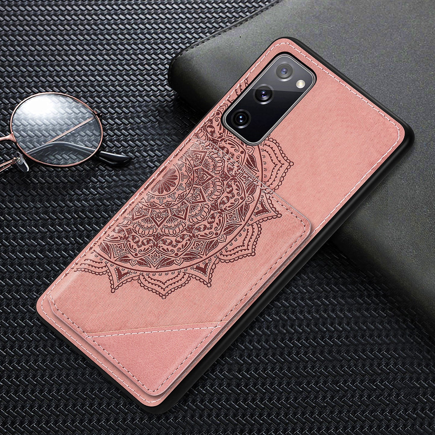 Mandala Flower Pattern PU Leather+TPU Flip Wallet Phone Case for Samsung Galaxy S20 FE 4G/FE 5G/S20 Lite/S20 FE 2022 - Pink