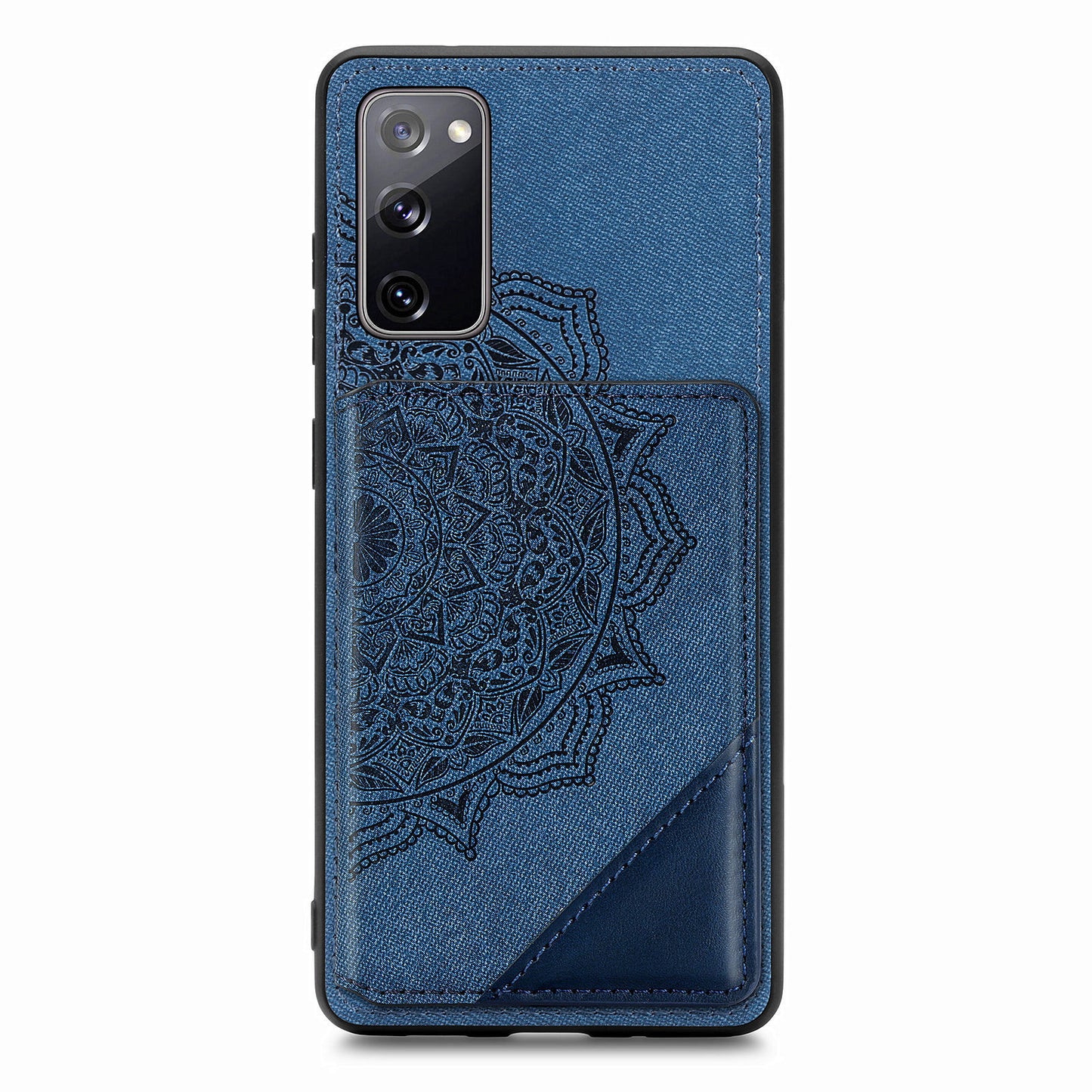 Mandala Flower Pattern PU Leather+TPU Flip Wallet Phone Case for Samsung Galaxy S20 FE 4G/FE 5G/S20 Lite/S20 FE 2022 - Blue