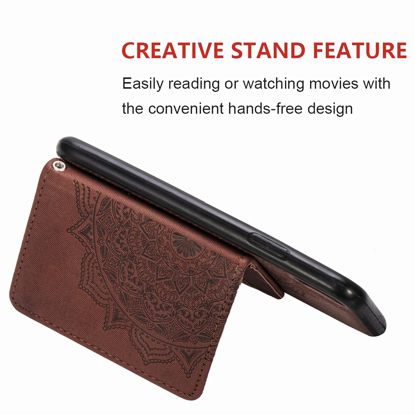 Card Slot Design PU Leather Coated TPU Phone Case with Kickstand and Strap for Samsung Galaxy S20 FE 4G/FE 5G/S20 Lite/S20 FE 2022 - Brown