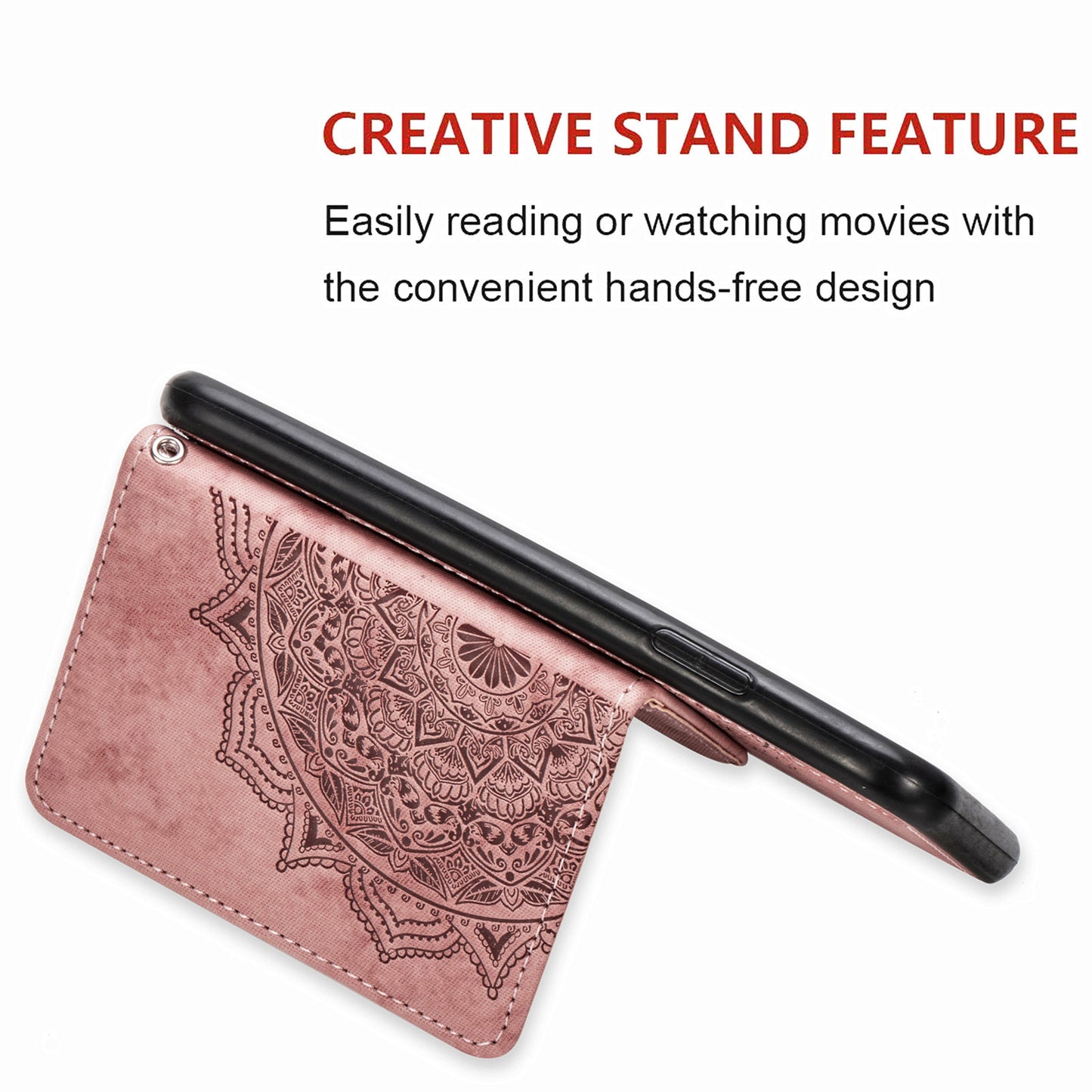 Card Slot Design PU Leather Coated TPU Phone Case with Kickstand and Strap for Samsung Galaxy S20 FE 4G/FE 5G/S20 Lite/S20 FE 2022 - Pink