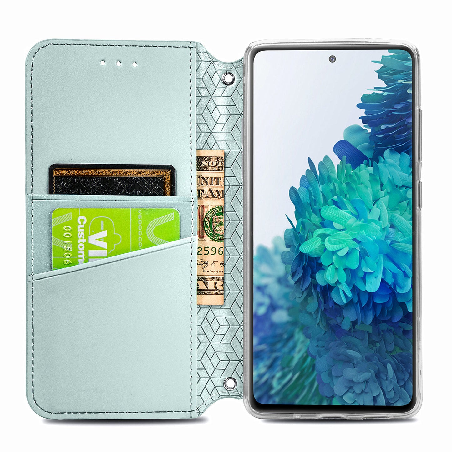 Stand Wallet Design Imprinted Mandala Flower Pattern Auto-absorbed PU Leather Case for Samsung Galaxy S20 FE 4G/FE 5G/S20 Lite/S20 FE 2022 - Grey