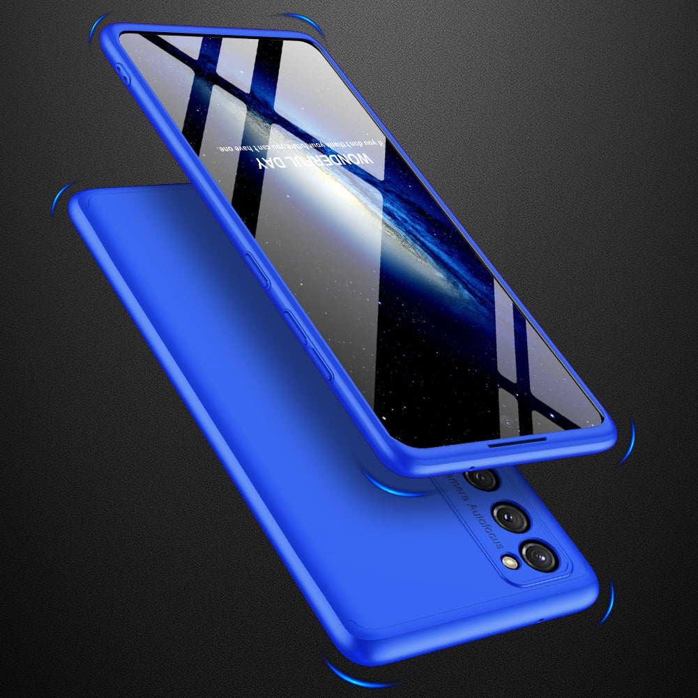 GKK Detachable 3-Piece Design Matte Finish Full Coverage PC Protective Shell Case for Samsung Galaxy S20 FE 4G/FE 5G/S20 Lite/S20 FE 2022 - Blue