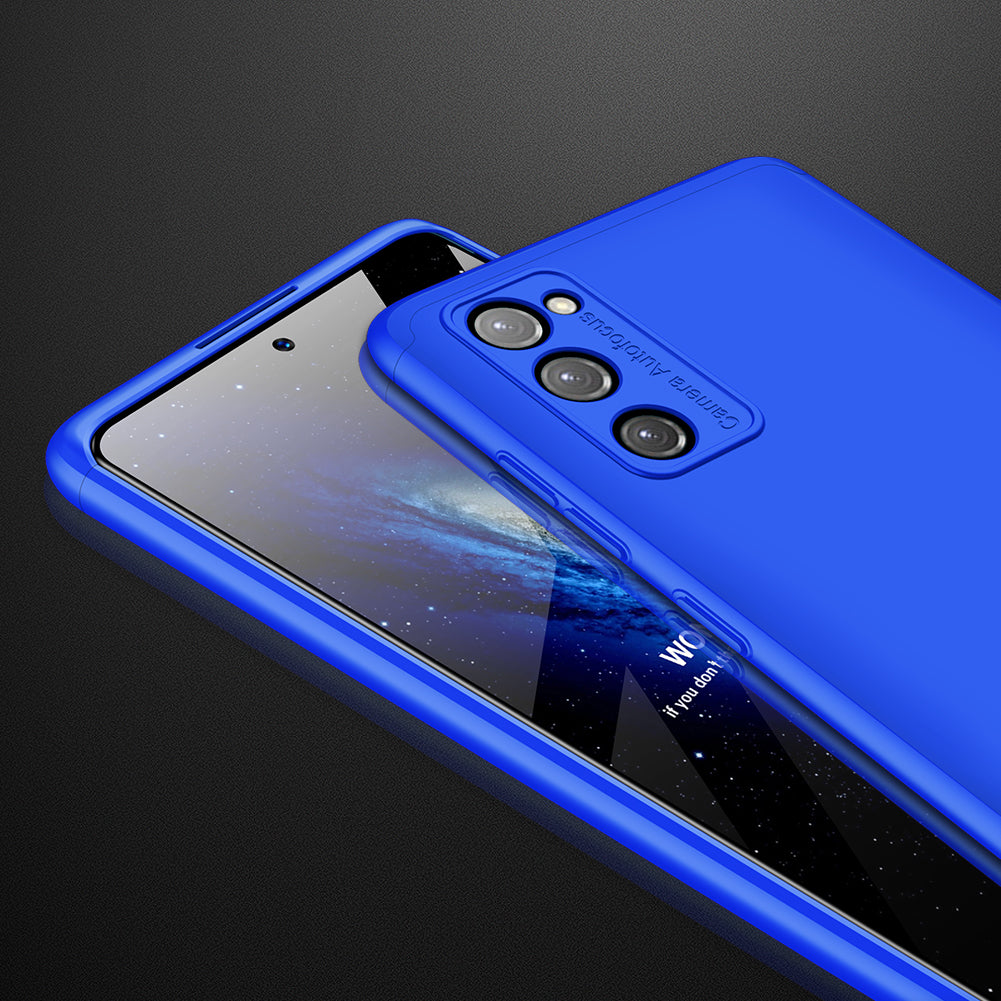 GKK Detachable 3-Piece Design Matte Finish Full Coverage PC Protective Shell Case for Samsung Galaxy S20 FE 4G/FE 5G/S20 Lite/S20 FE 2022 - Blue