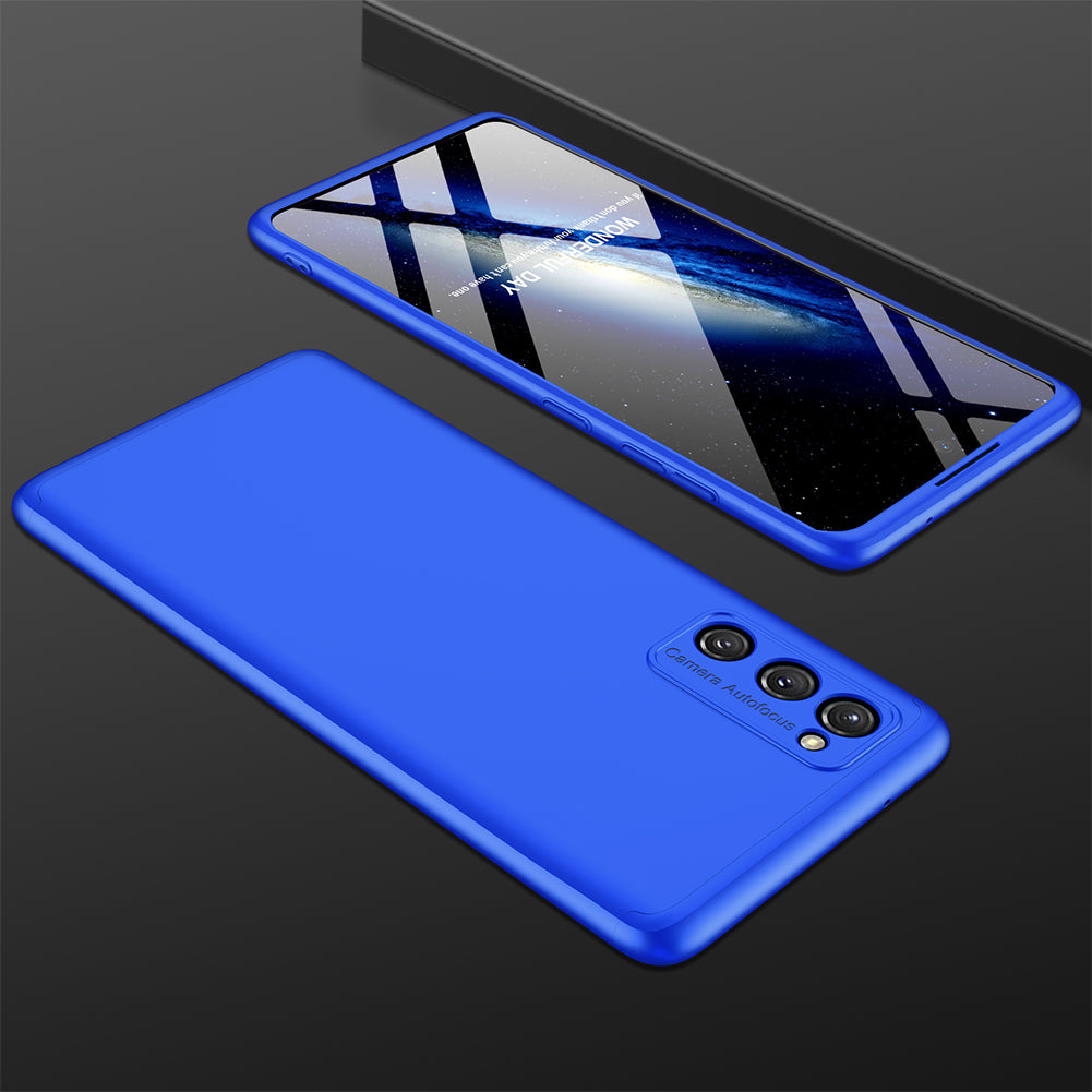 GKK Detachable 3-Piece Design Matte Finish Full Coverage PC Protective Shell Case for Samsung Galaxy S20 FE 4G/FE 5G/S20 Lite/S20 FE 2022 - Blue