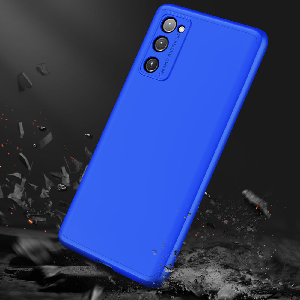 GKK Detachable 3-Piece Design Matte Finish Full Coverage PC Protective Shell Case for Samsung Galaxy S20 FE 4G/FE 5G/S20 Lite/S20 FE 2022 - Blue