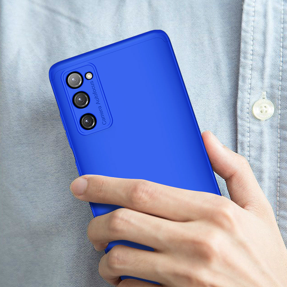 GKK Detachable 3-Piece Design Matte Finish Full Coverage PC Protective Shell Case for Samsung Galaxy S20 FE 4G/FE 5G/S20 Lite/S20 FE 2022 - Blue