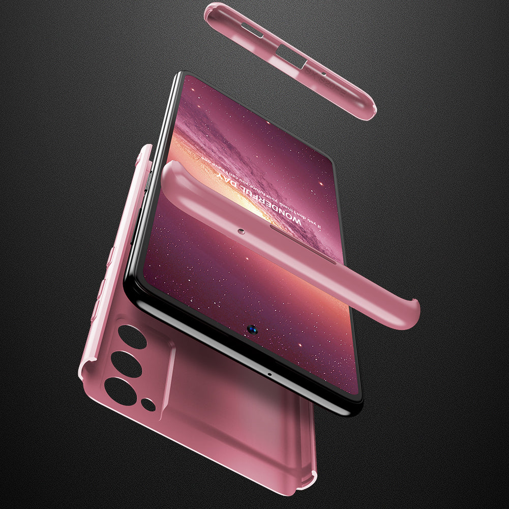 GKK Detachable 3-Piece Design Matte Finish Full Coverage PC Protective Shell Case for Samsung Galaxy S20 FE 4G/FE 5G/S20 Lite/S20 FE 2022 - Rose Gold