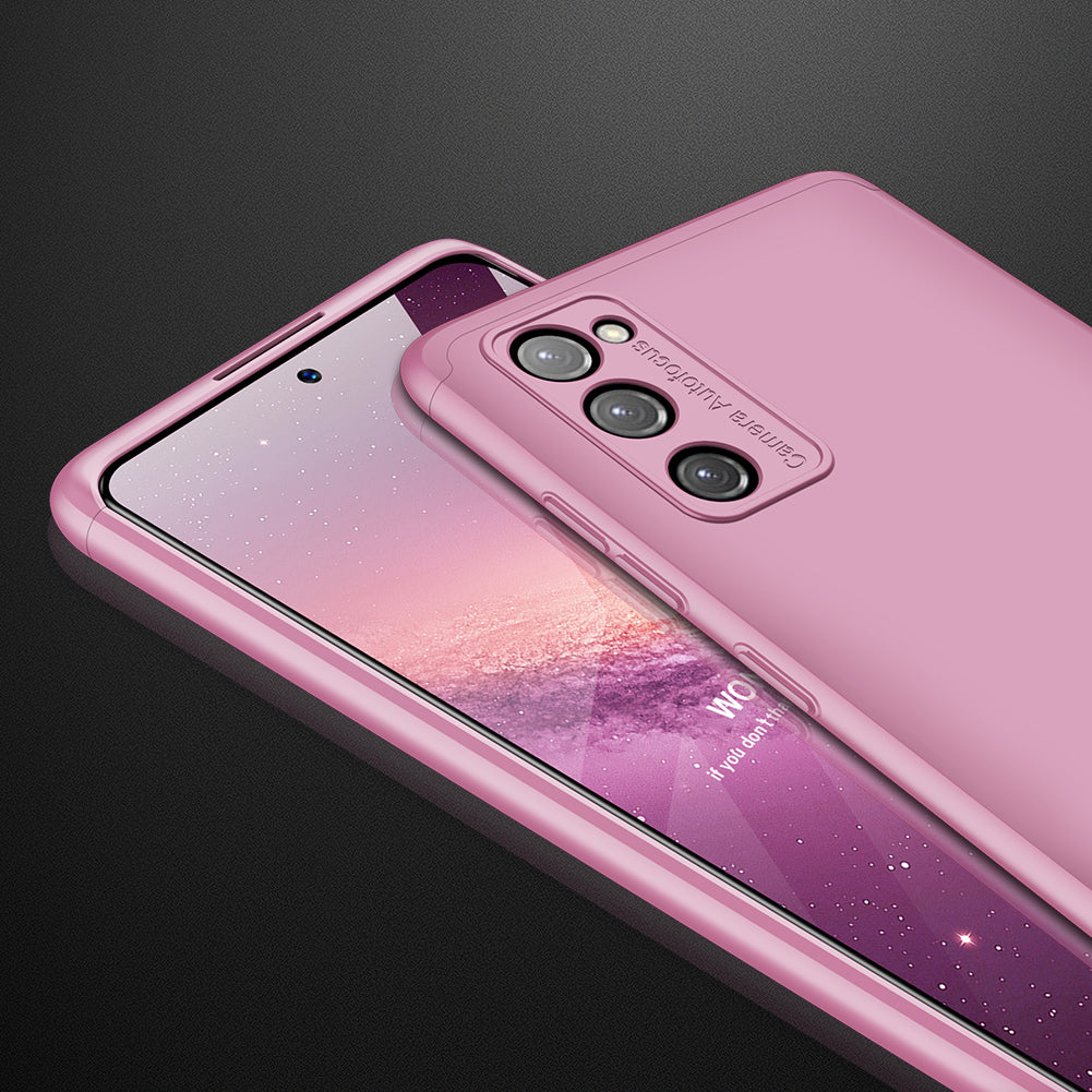 GKK Detachable 3-Piece Design Matte Finish Full Coverage PC Protective Shell Case for Samsung Galaxy S20 FE 4G/FE 5G/S20 Lite/S20 FE 2022 - Rose Gold