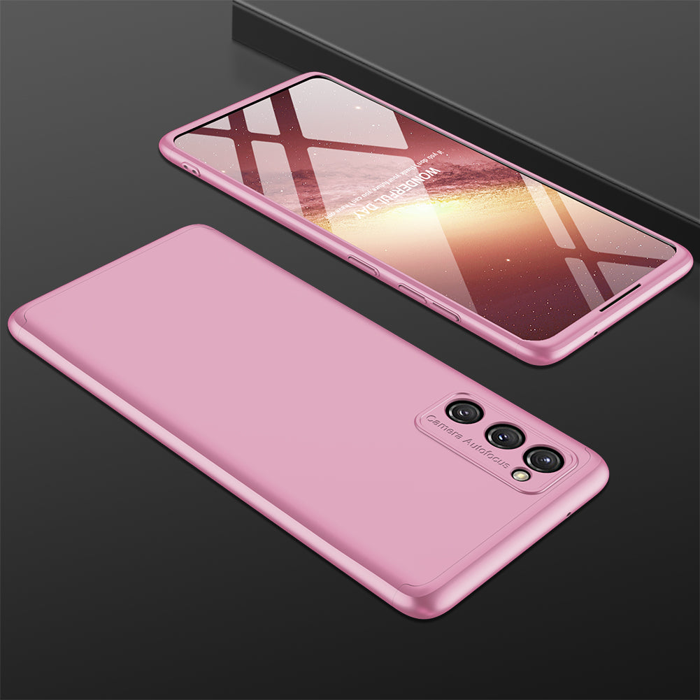 GKK Detachable 3-Piece Design Matte Finish Full Coverage PC Protective Shell Case for Samsung Galaxy S20 FE 4G/FE 5G/S20 Lite/S20 FE 2022 - Rose Gold