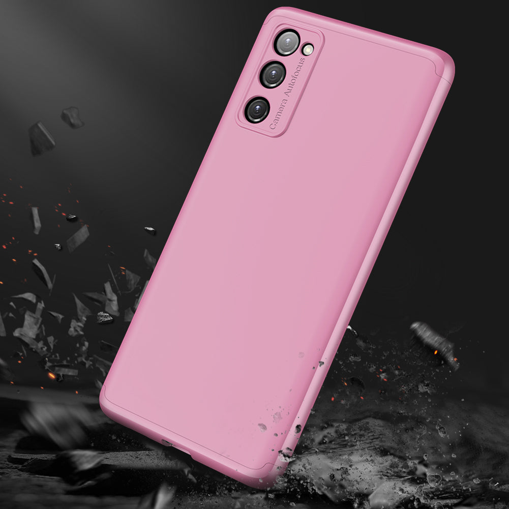 GKK Detachable 3-Piece Design Matte Finish Full Coverage PC Protective Shell Case for Samsung Galaxy S20 FE 4G/FE 5G/S20 Lite/S20 FE 2022 - Rose Gold
