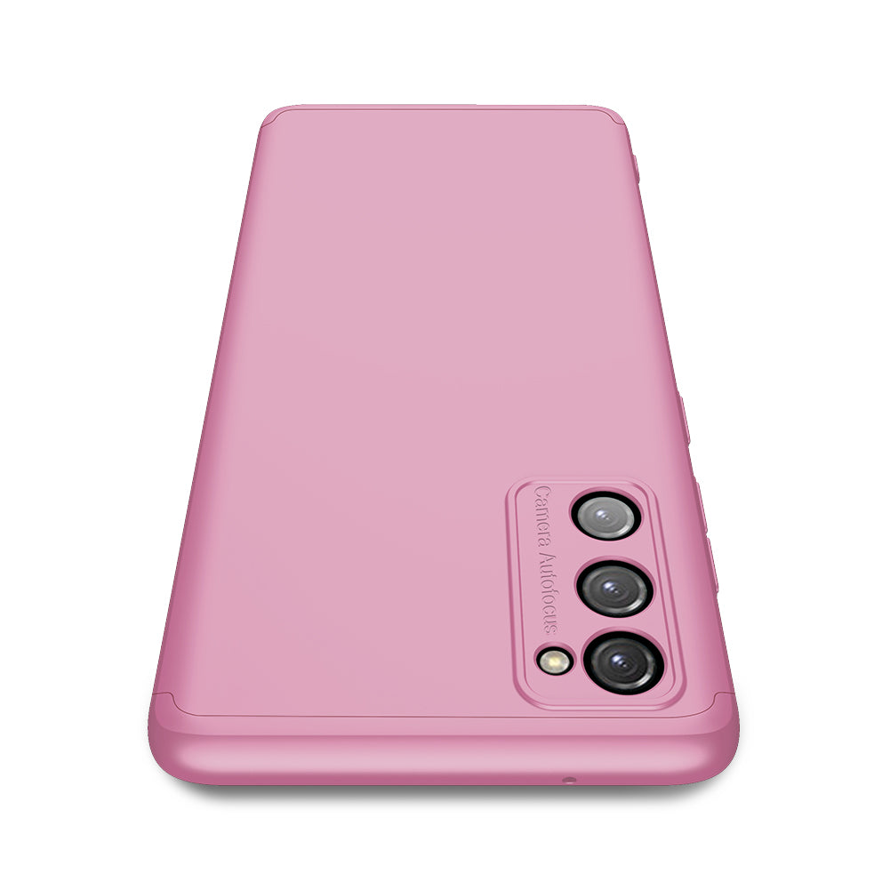 GKK Detachable 3-Piece Design Matte Finish Full Coverage PC Protective Shell Case for Samsung Galaxy S20 FE 4G/FE 5G/S20 Lite/S20 FE 2022 - Rose Gold
