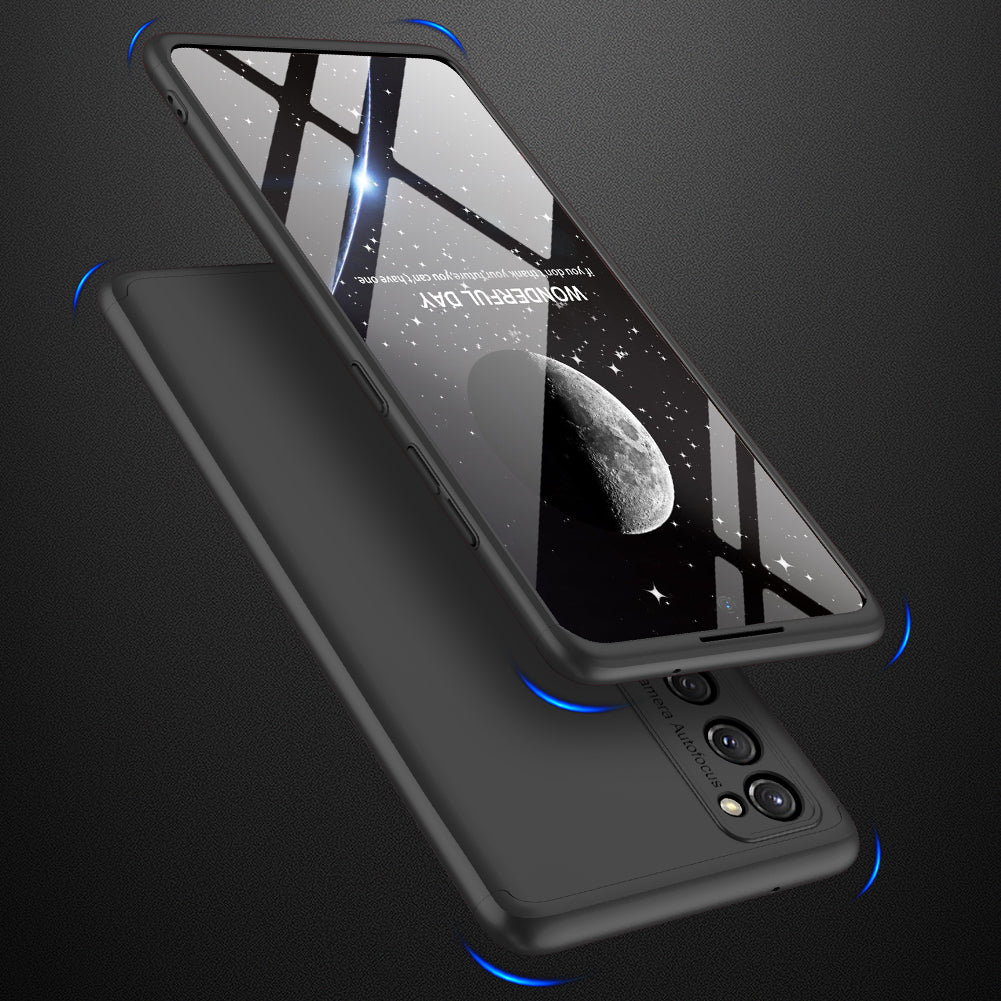 GKK Detachable 3-Piece Design Matte Finish Full Coverage PC Protective Shell Case for Samsung Galaxy S20 FE 4G/FE 5G/S20 Lite/S20 FE 2022 - Black