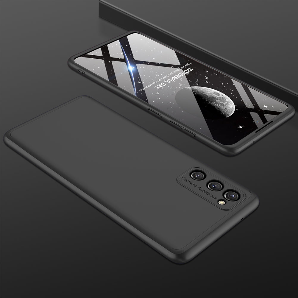 GKK Detachable 3-Piece Design Matte Finish Full Coverage PC Protective Shell Case for Samsung Galaxy S20 FE 4G/FE 5G/S20 Lite/S20 FE 2022 - Black