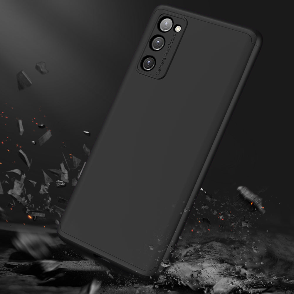 GKK Detachable 3-Piece Design Matte Finish Full Coverage PC Protective Shell Case for Samsung Galaxy S20 FE 4G/FE 5G/S20 Lite/S20 FE 2022 - Black