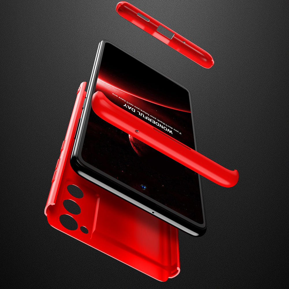 GKK Detachable 3-Piece Design Matte Finish Full Coverage PC Protective Shell Case for Samsung Galaxy S20 FE 4G/FE 5G/S20 Lite/S20 FE 2022 - Red