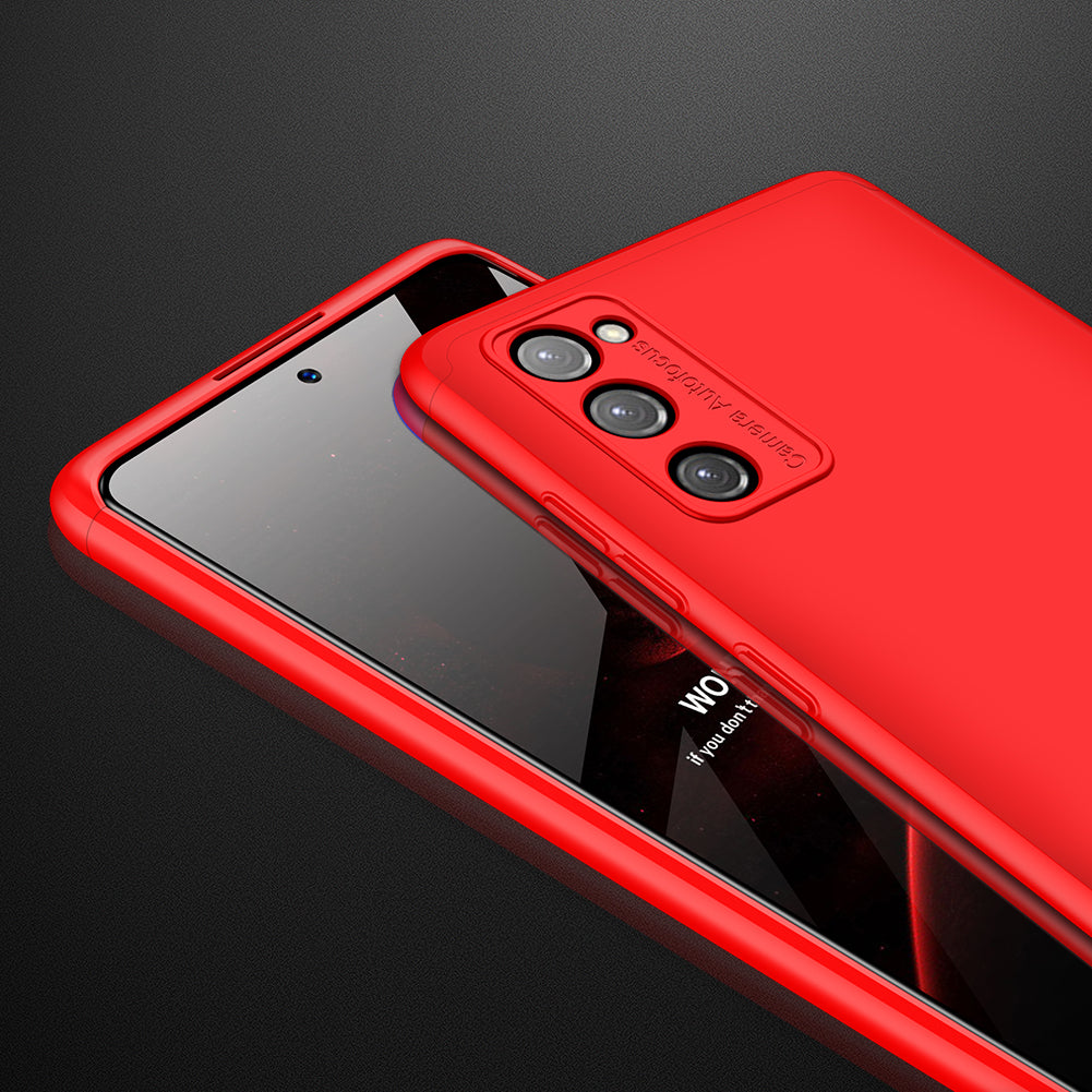 GKK Detachable 3-Piece Design Matte Finish Full Coverage PC Protective Shell Case for Samsung Galaxy S20 FE 4G/FE 5G/S20 Lite/S20 FE 2022 - Red