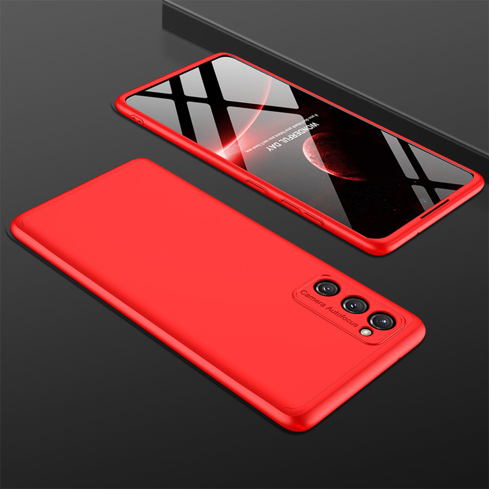 GKK Detachable 3-Piece Design Matte Finish Full Coverage PC Protective Shell Case for Samsung Galaxy S20 FE 4G/FE 5G/S20 Lite/S20 FE 2022 - Red