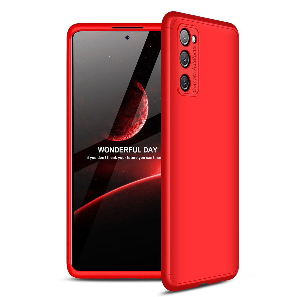 GKK Detachable 3-Piece Design Matte Finish Full Coverage PC Protective Shell Case for Samsung Galaxy S20 FE 4G/FE 5G/S20 Lite/S20 FE 2022 - Red