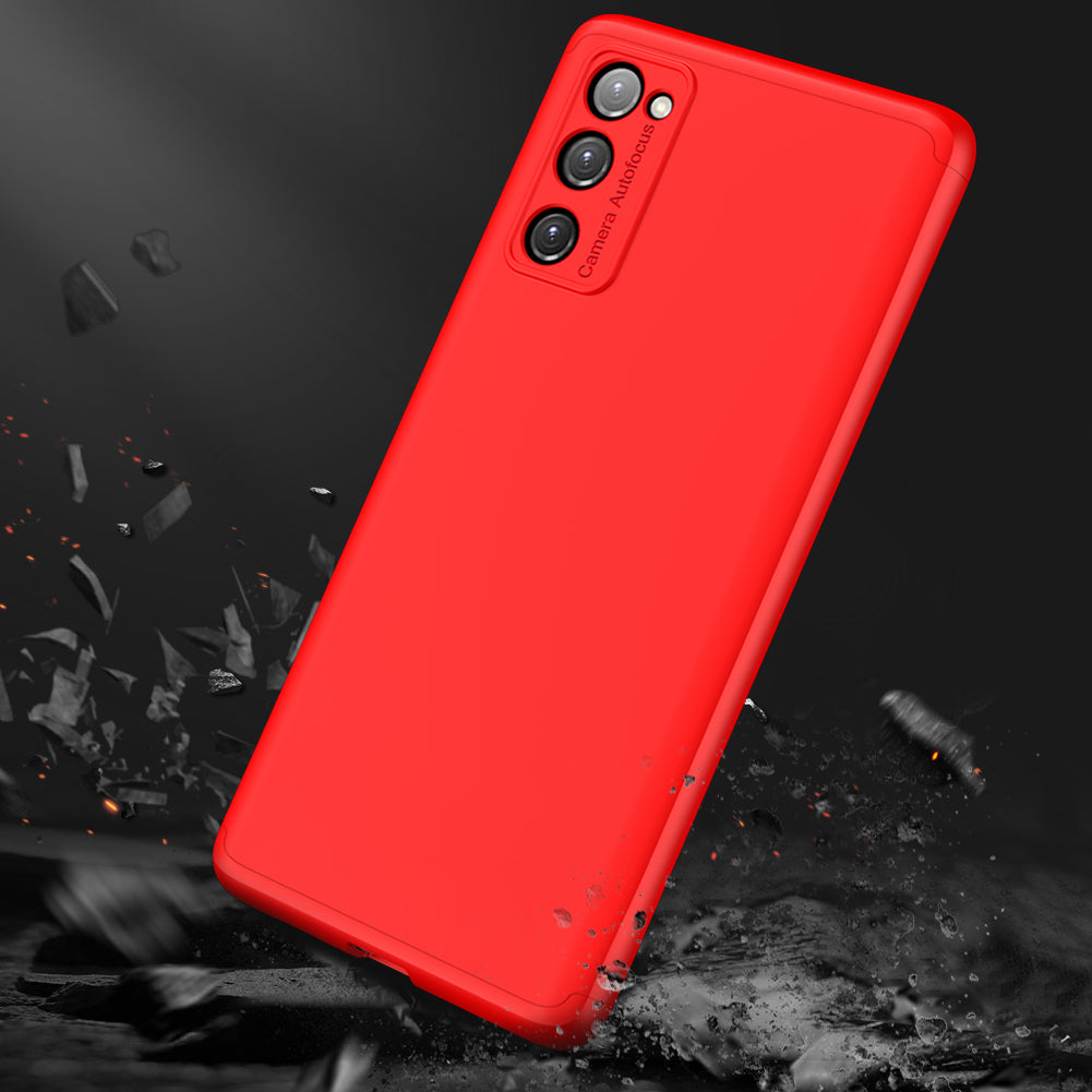 GKK Detachable 3-Piece Design Matte Finish Full Coverage PC Protective Shell Case for Samsung Galaxy S20 FE 4G/FE 5G/S20 Lite/S20 FE 2022 - Red
