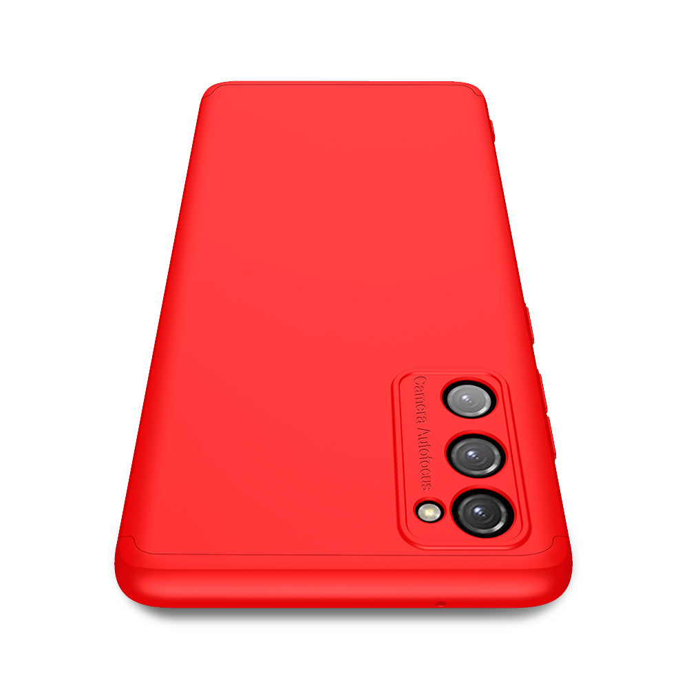 GKK Detachable 3-Piece Design Matte Finish Full Coverage PC Protective Shell Case for Samsung Galaxy S20 FE 4G/FE 5G/S20 Lite/S20 FE 2022 - Red