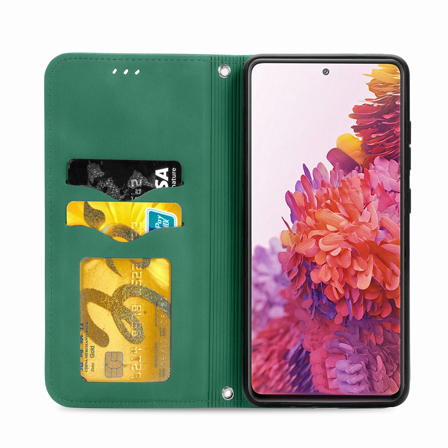 Auto-absorbed Vintage Style Leather Phone Case Cover for Samsung Galaxy S20 FE 4G/FE 5G/S20 Lite/S20 FE 2022 - Green