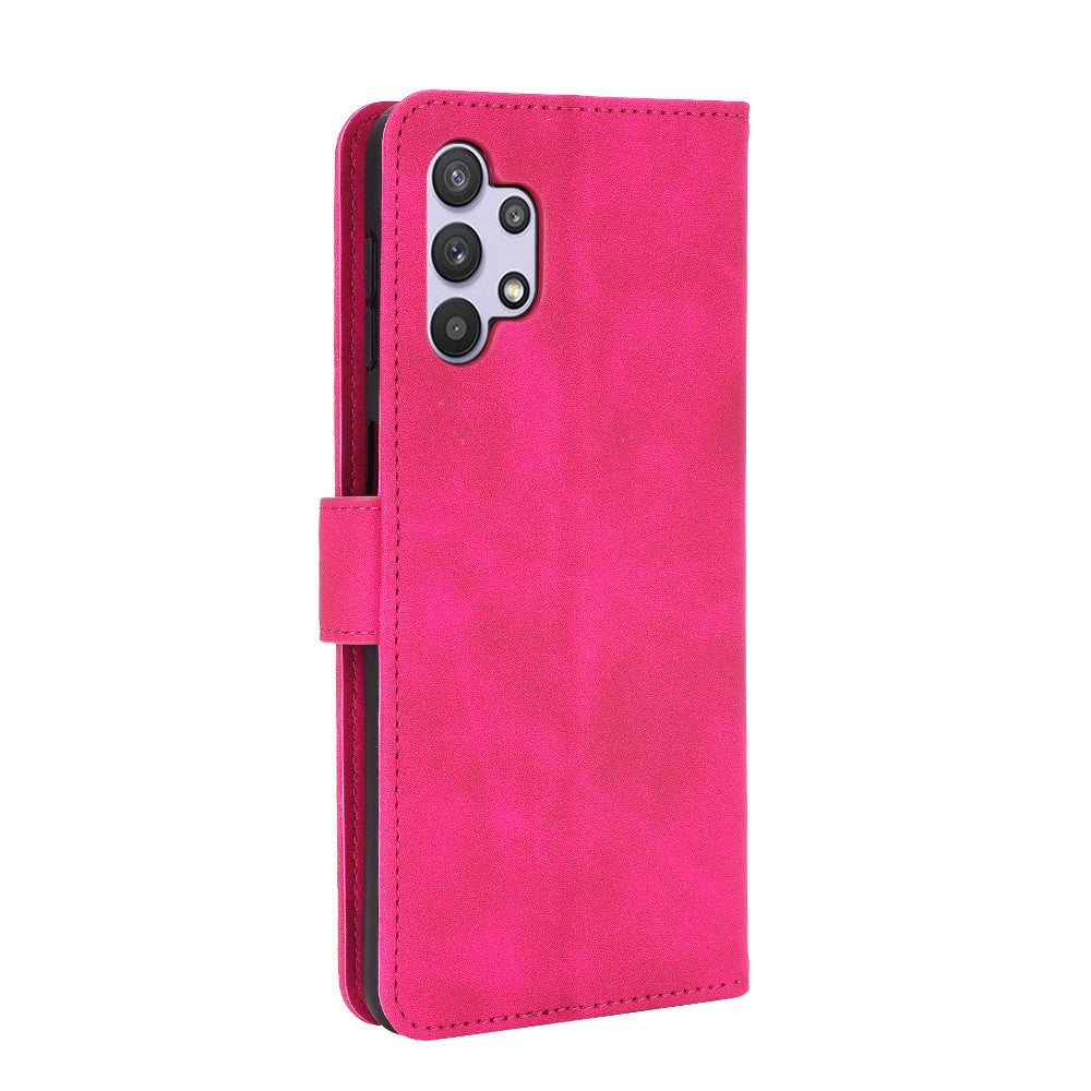 Skin-touch Protective Leather Flip Shell for Samsung Galaxy A32 5G/M32 5G Wallet Stand Cover - Rose