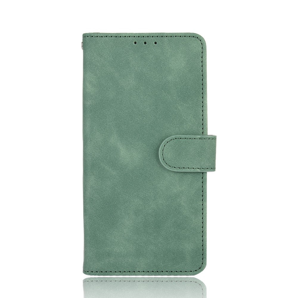 Skin-touch Protective Leather Flip Shell for Samsung Galaxy A32 5G/M32 5G Wallet Stand Cover - Green