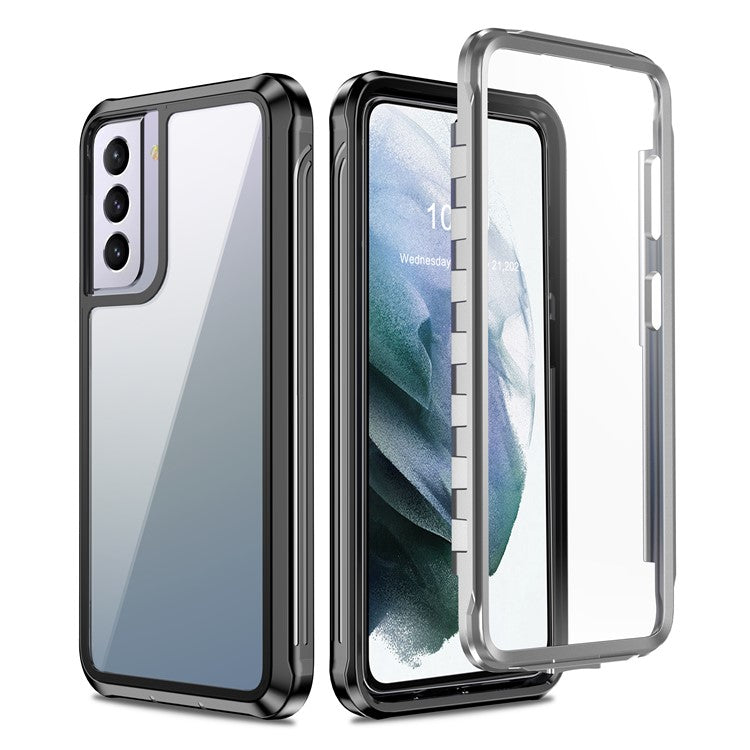 Full-body Protection Hard PC Case Shell Built-in PET Screen Protector for Samsung Galaxy S21 4G/5G