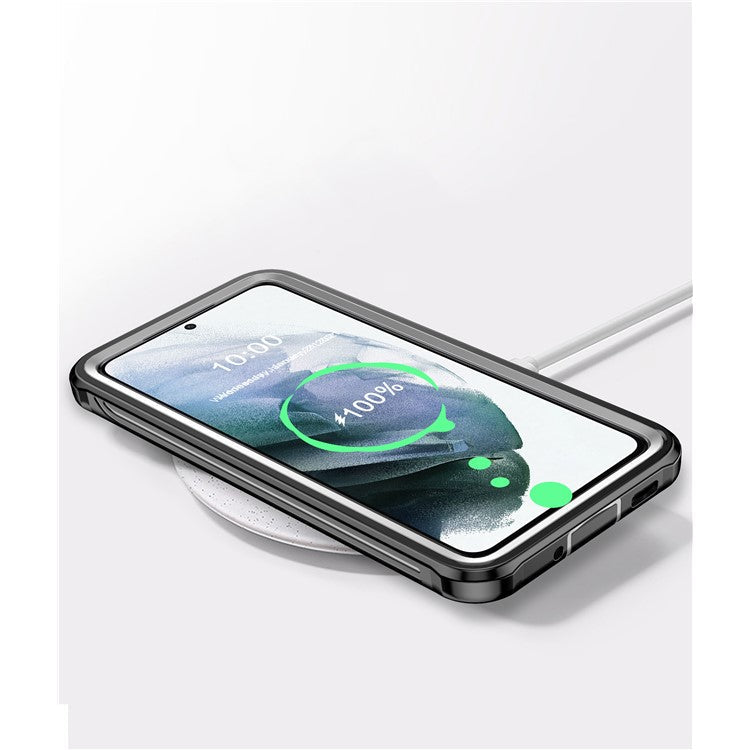 Full-body Protection Hard PC Case Shell Built-in PET Screen Protector for Samsung Galaxy S21 4G/5G