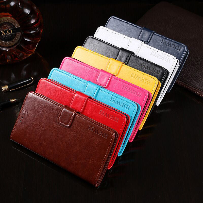 IDEWEI Wallet Design Crazy Horse Texture Leather Mobile Casing for Samsung Galaxy S20 FE/S20 Fan Edition/S20 FE 5G/S20 Fan Edition 5G - Black