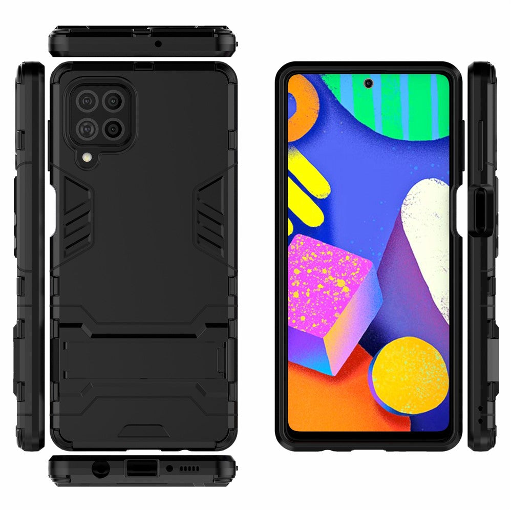 2-in-1 Kickstand PC + TPU Combo Phone Shell for Samsung Galaxy F62 / M62 - Black