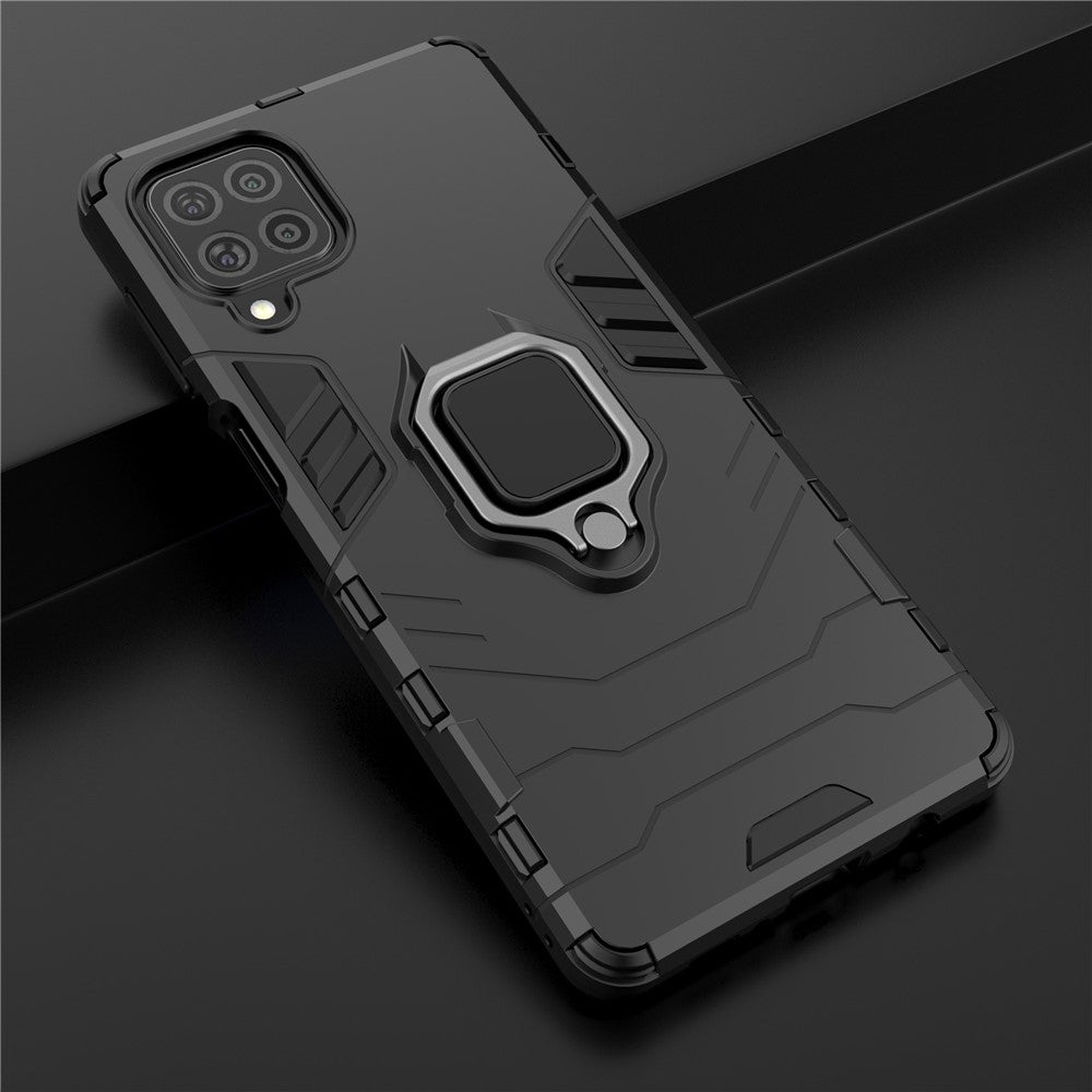 Cool Guard 2-in-1 Ring Holder Kickstand PC TPU Hybrid Case for Samsung Galaxy M62 / Galaxy F62 - Black