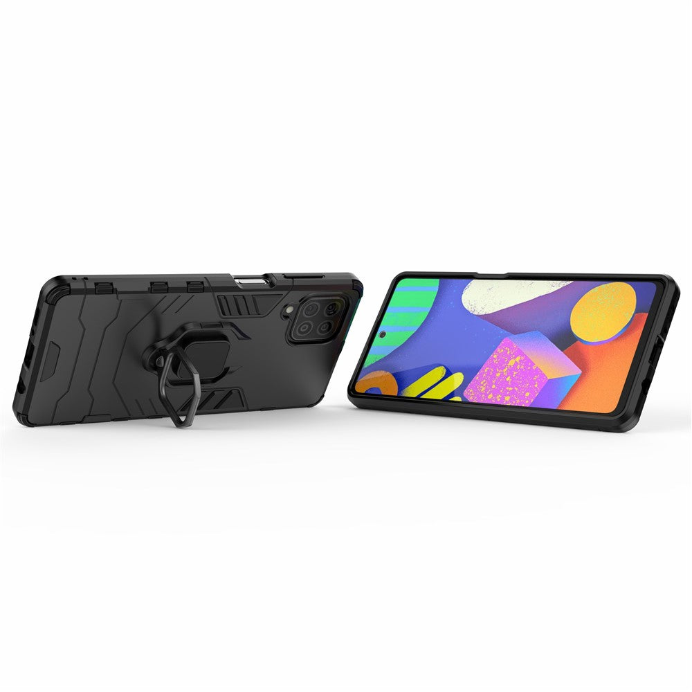 Cool Guard 2-in-1 Ring Holder Kickstand PC TPU Hybrid Case for Samsung Galaxy M62 / Galaxy F62 - Red