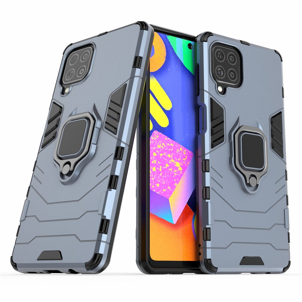 Cool Guard 2-in-1 Ring Holder Kickstand PC TPU Hybrid Case for Samsung Galaxy M62 / Galaxy F62 - Blue