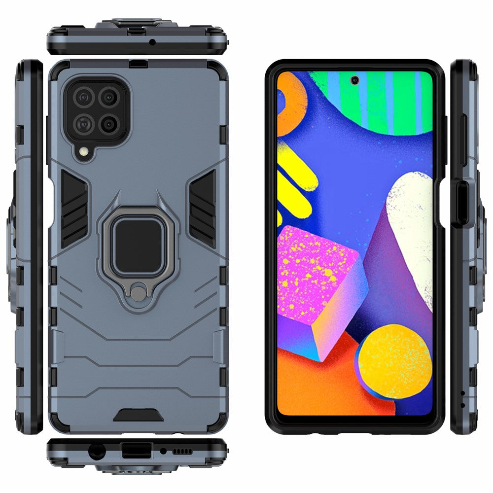 Cool Guard 2-in-1 Ring Holder Kickstand PC TPU Hybrid Case for Samsung Galaxy M62 / Galaxy F62 - Blue