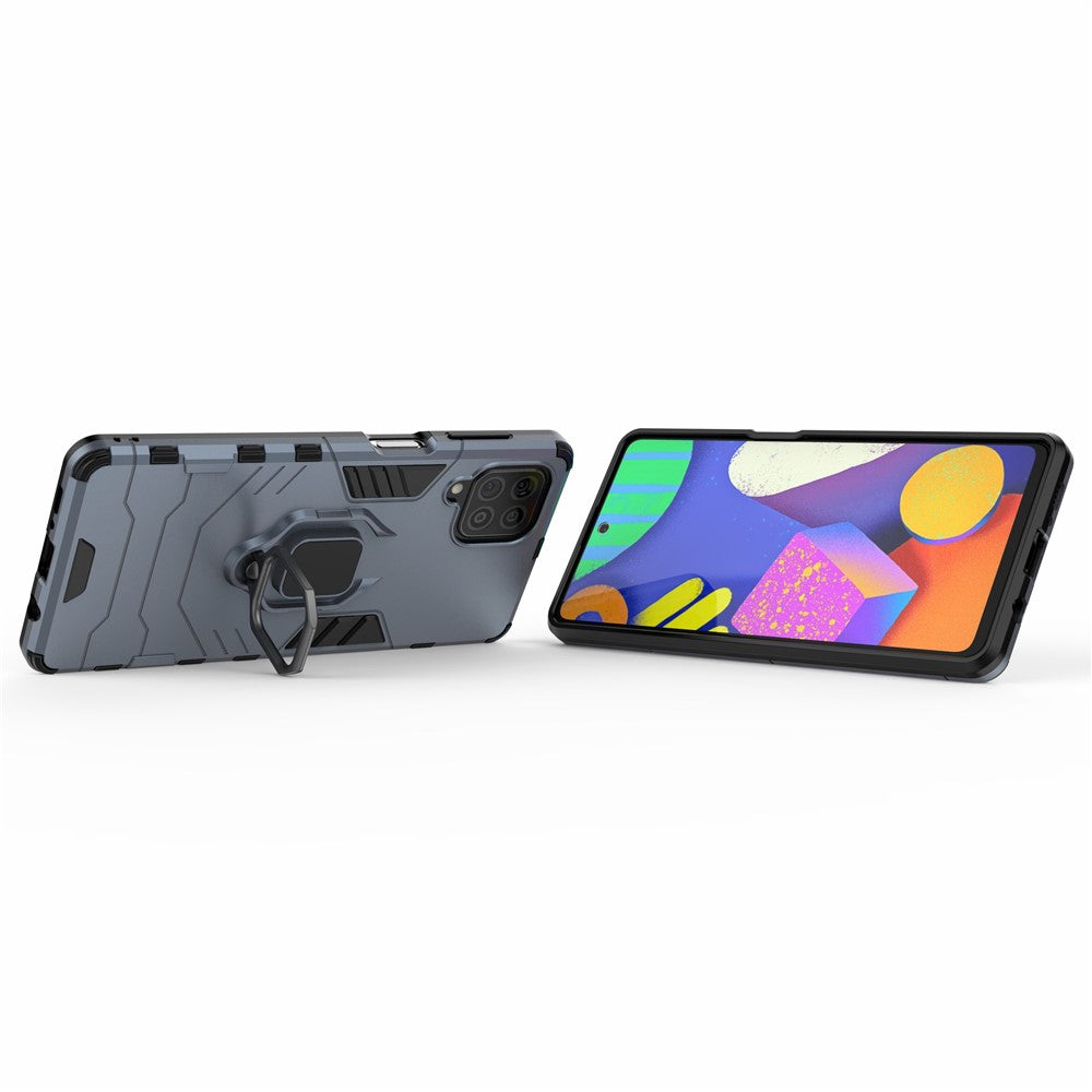 Cool Guard 2-in-1 Ring Holder Kickstand PC TPU Hybrid Case for Samsung Galaxy M62 / Galaxy F62 - Blue