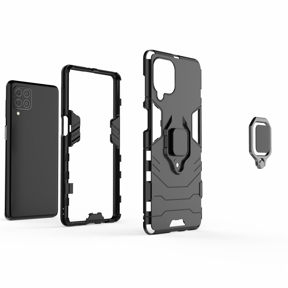 Cool Guard 2-in-1 Ring Holder Kickstand PC TPU Hybrid Case for Samsung Galaxy M62 / Galaxy F62 - Blue