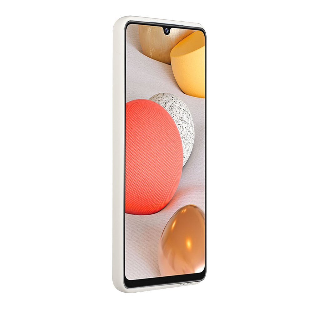Soft TPU Phone Protection Case Cover with Card Holder for Samsung Galaxy M12 / A12 - White