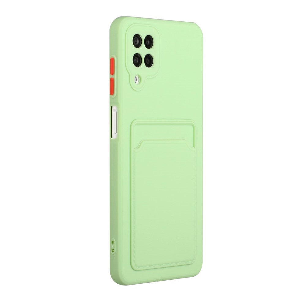 Soft TPU Phone Protection Case Cover with Card Holder for Samsung Galaxy M12 / A12 - Green