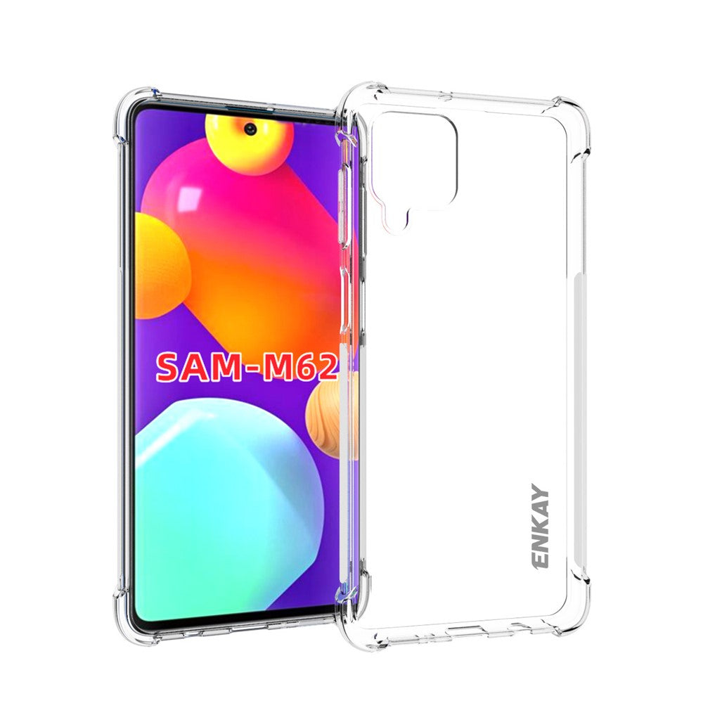 ENKAY HAT PRINCE ENK-PC108 4 Corners Thicken Airbag Anti-slip Design Transparent Flexible TPU Cover Case for Samsung Galaxy F62/M62